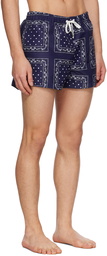 Jacquemus Navy Le Raphia 'Le Maillot Pingo' Swim Shorts