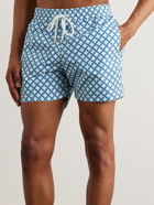 Frescobol Carioca - Straight-Leg Mid-Length Printed Swim Shorts - Blue