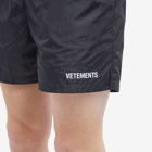 Vetements Men's Logo Swim Short in Black