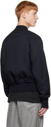 Jil Sander Navy Stand Collar Bomber Jacket