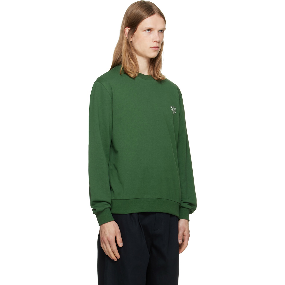 A.P.C. Green Standard 'Rue Madame' Sweatshirt