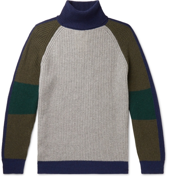 Photo: Tempus Now - Colour-Block Cashmere and Wool-Blend Rollneck Sweater - Multi