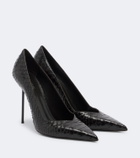 Paris Texas Lidia croc-effect leather pumps