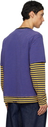 We11done Blue & Yellow Layered Stripe Long-Sleeve T-shirt