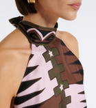 Pucci Valdimontone halterneck silk twill top
