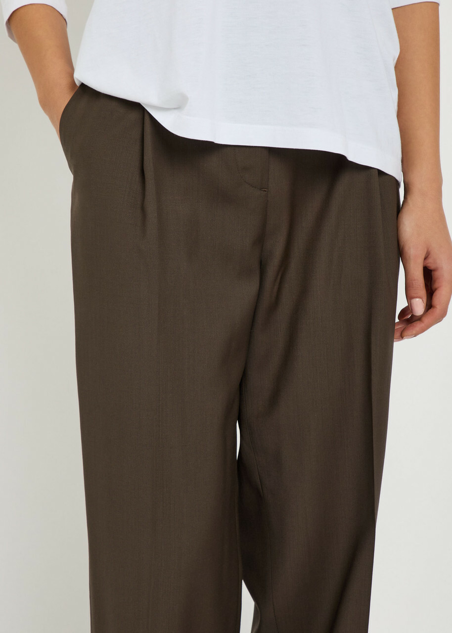 Toteme Straight-leg Wool Trousers Khaki
