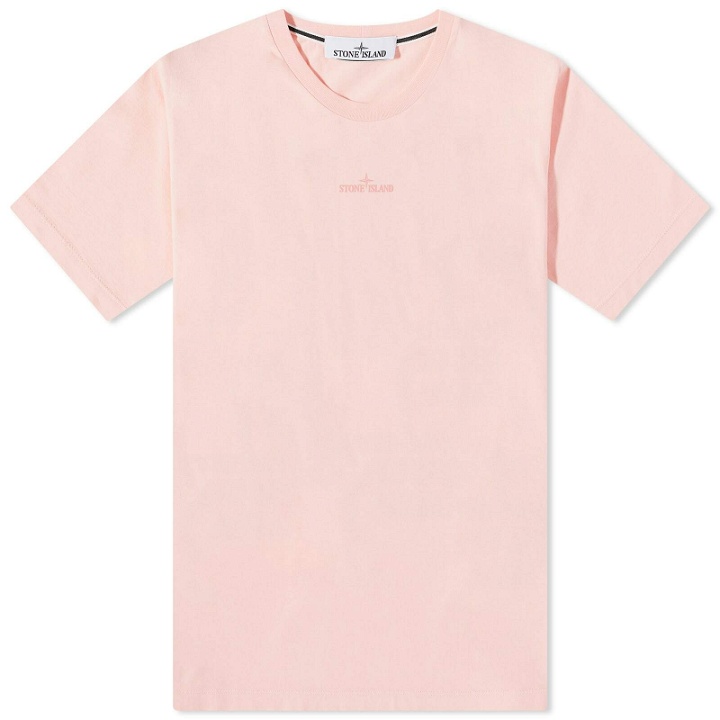 Photo: Stone Island Men's Abbreviation Three Graphic T-Shirt in Pink