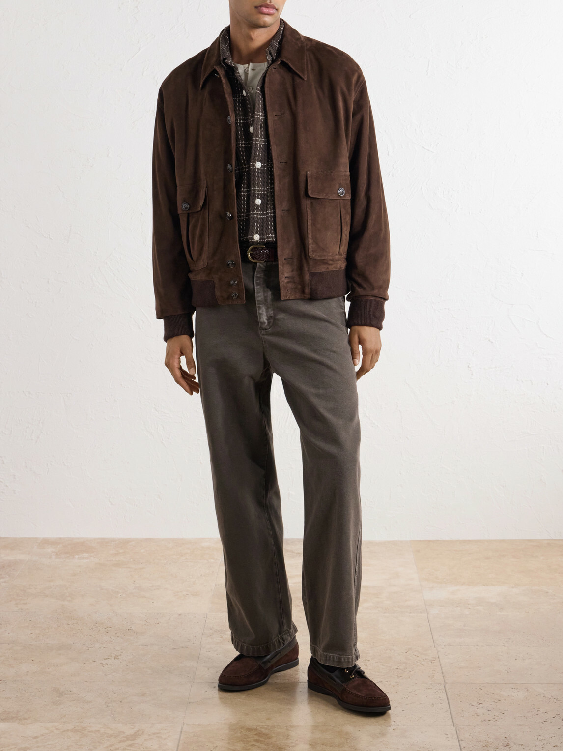 Valstar - Colin Suede Bomber Jacket - Brown