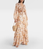 Alexandra Miro Cordelia embroidered tiered maxi skirt