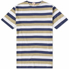 Armor-Lux Men's Stripe T-Shirt in White/Clay/Navy