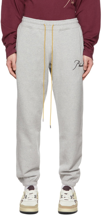 Photo: Rhude Gray Embroidered Lounge Pants