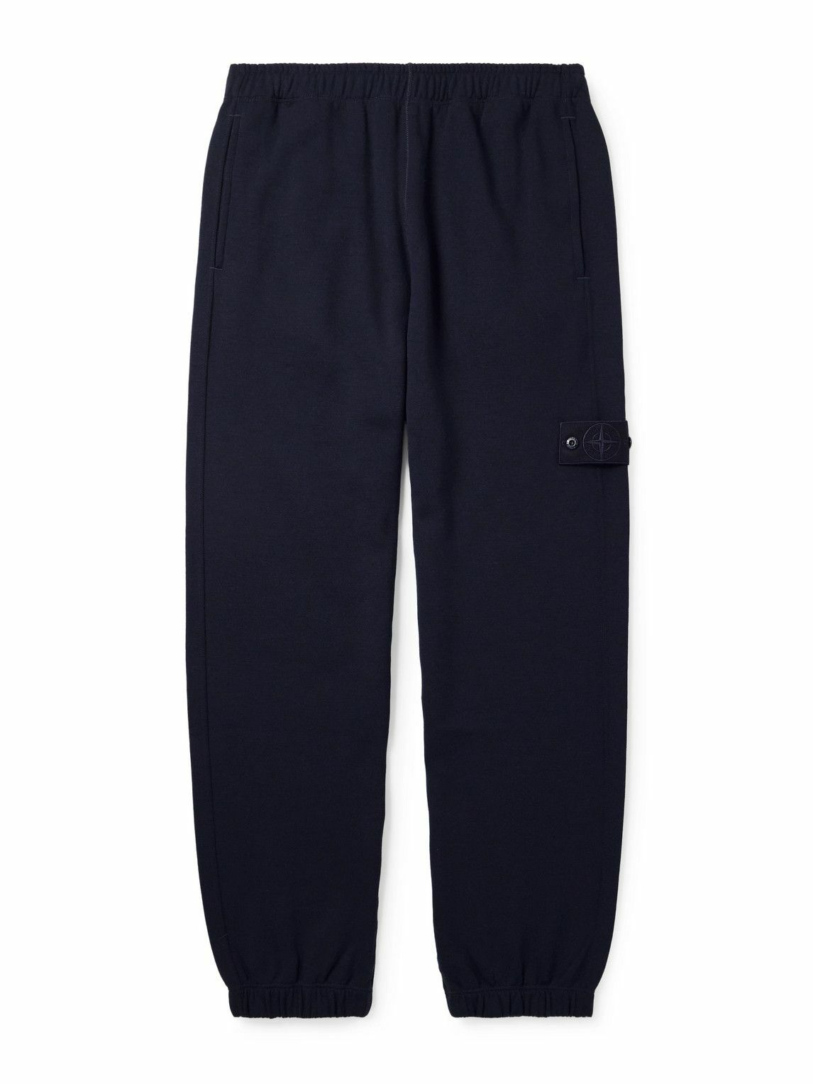 Stone Island - Ghost Tapered Wool and Cotton-Blend Jersey Sweatpants - Blue
