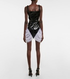 Christopher Kane - Tulle-trimmed vinyl minidress