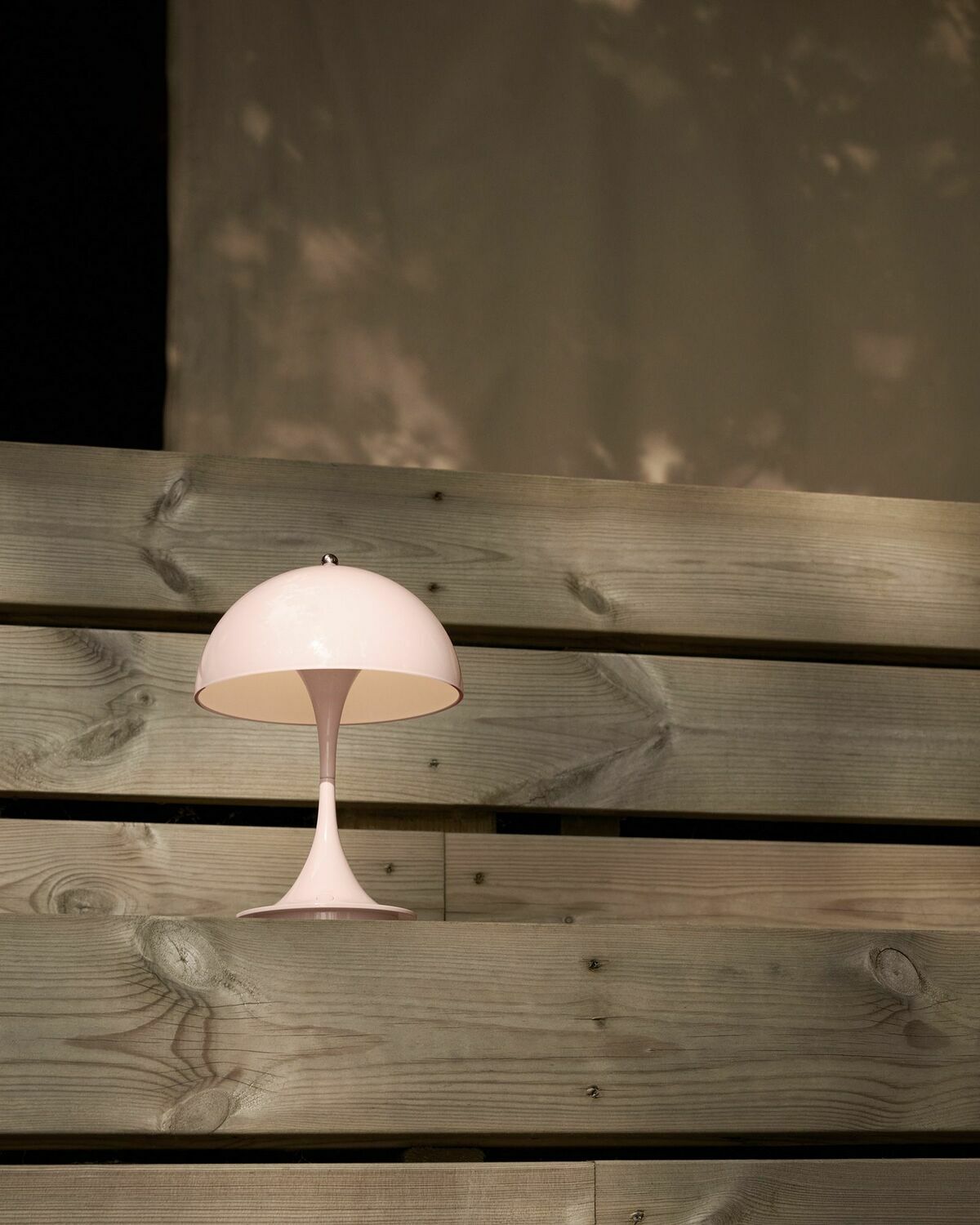 Louis Poulsen Panthella 160 Portable Pale Rose Acryl   Universal Plug Pink Lighting