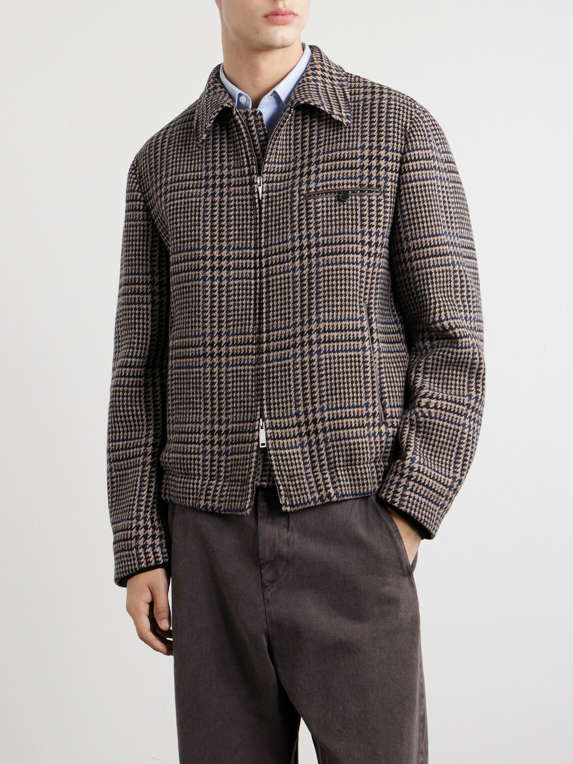 Slowear - Montedoro Il Primo Checked Stretch-Wool Blouson Jacket - Brown