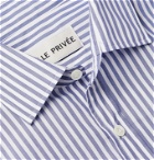 SALLE PRIVÉE - Curtis Slim-Fit Striped Cotton-Poplin Shirt - Blue