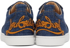 Christian Louboutin Navy Fun Louis Junior Spikes Sneakers