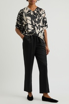 High Tingle Printed Satin top Beige