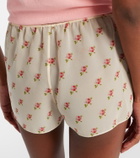 Khaite Tilly floral silk organza shorts