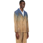 HOMME PLISSÉ ISSEY MIYAKE Brown Paint Brush Close-Up Blazer