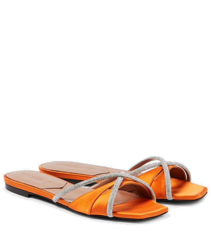 Photo: D'Accori Lust crystal-embellished satin slides