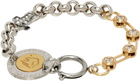 IN GOLD WE TRUST PARIS Rolo & Crystal Chains Cross Charms Logo Bracelet