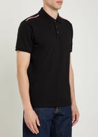 Moncler Logo-appliquéd Piqué Cotton Polo Shirt Black