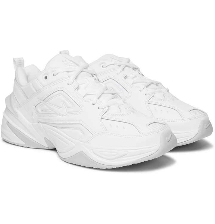 Photo: Nike - M2K Tekno Leather, Nylon and Mesh Sneakers - Men - White