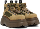 R13 Brown & Khaki Bulky Trailblazer Boots