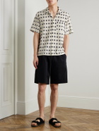 Folk - Assembly Wide-Leg Cotton-Blend Seersucker Shorts - Black