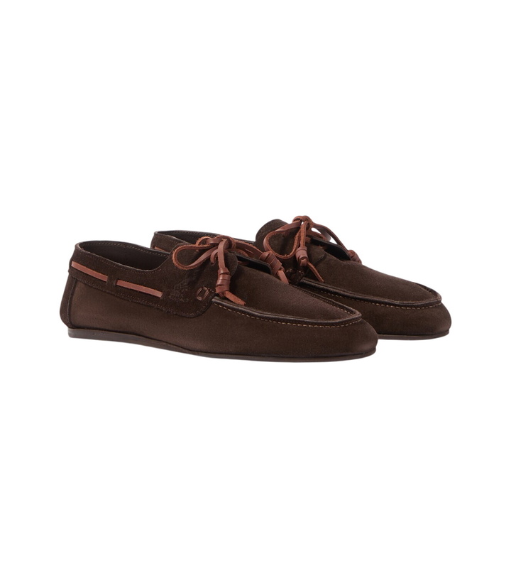 Photo: Ancient Greek Sandals Pliario suede boat shoes