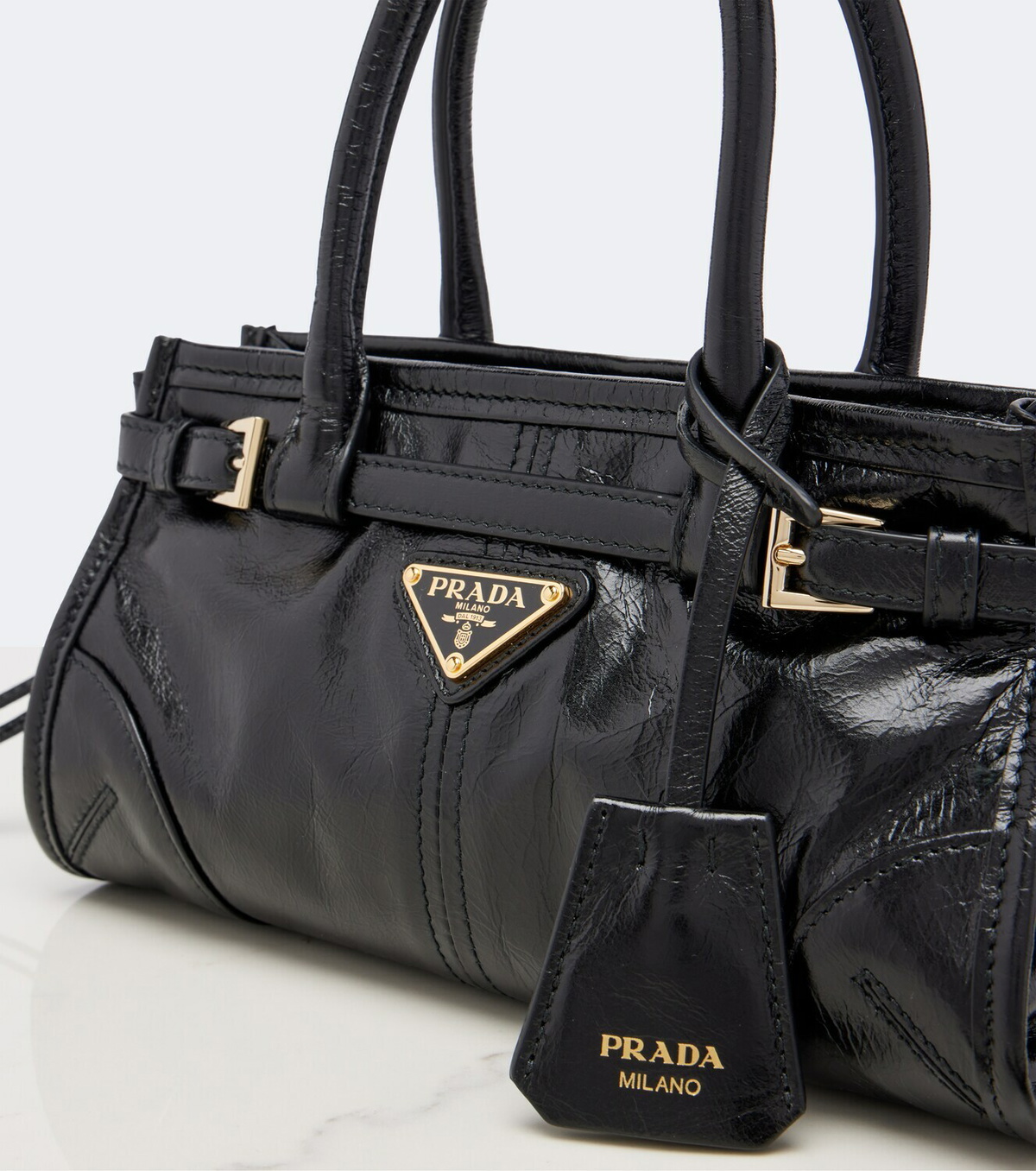 Prada Prada Bonnie Mini leather top-handle bag