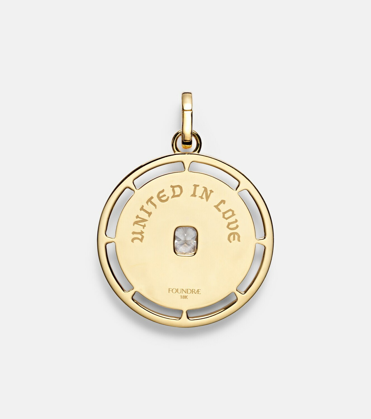 FoundRae True Love Lovestruck Commitment Large 18kt gold pendant with diamonds