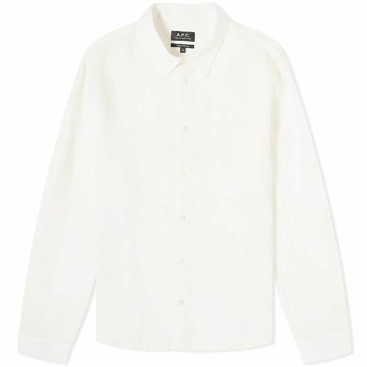 Photo: A.P.C. Men's Cassel Linen Shirt in Off White