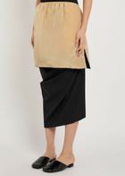Calvin Klein Sully Layered Wool and Silk-blend Midi Skirt Black