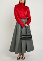 Armarium Elide Scarf-effect Stretch-silk Blouse Red