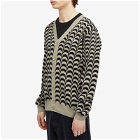 Fred Perry Men's Jacquard Knit Cardigan in Warm Grey