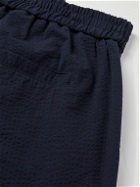 A.P.C. - Joaquin Straight-Leg Cotton-Seersucker Trousers - Blue