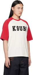 Ksubi White & Red '99' Biggie Raglan S/S T-shirt
