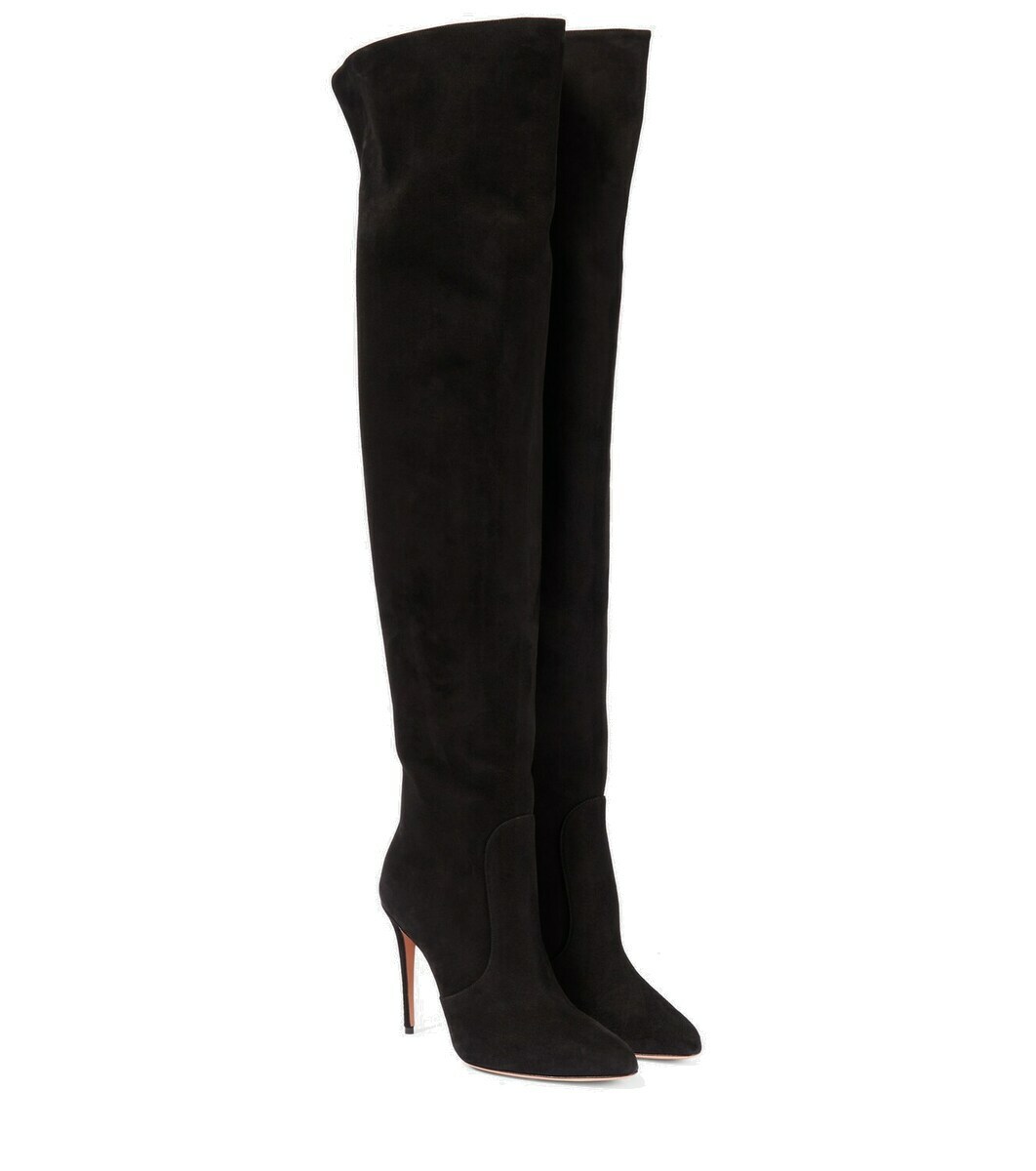 aquazzura curzon 75 suede knee boots