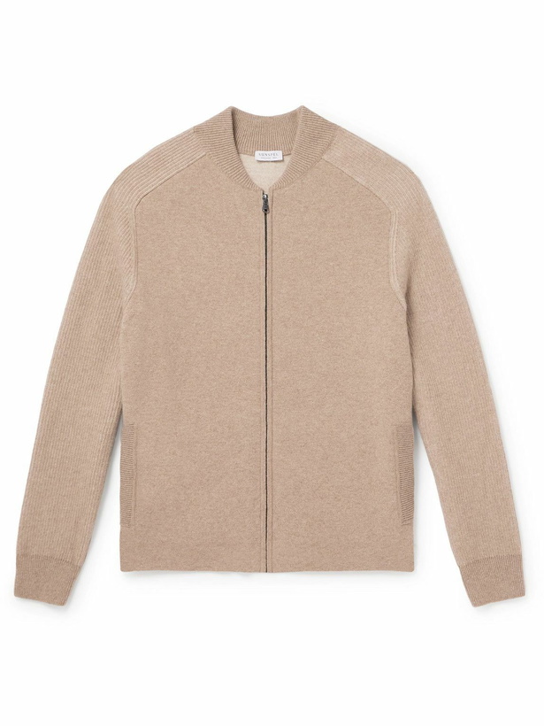 Photo: Sunspel - Ribbed Wool Bomber Jacket - Brown