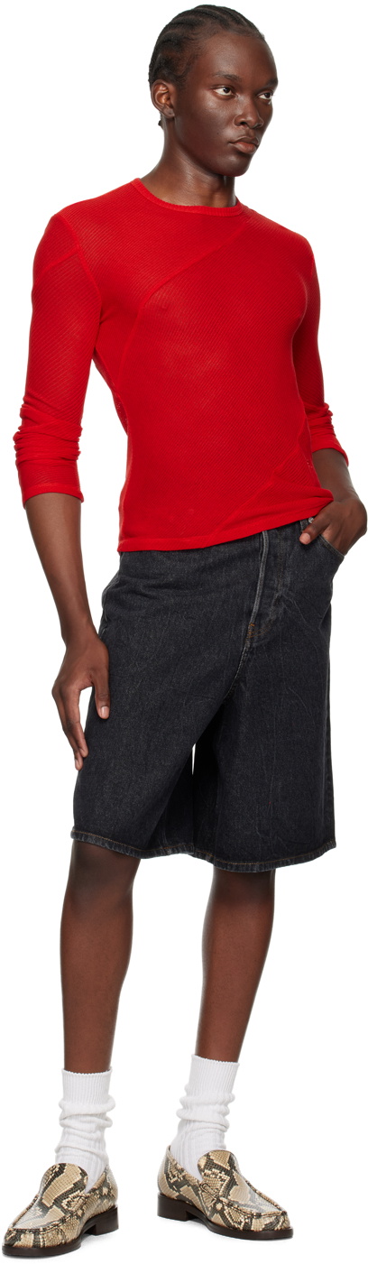 Eckhaus Latta Red Spiral Long Sleeve T-Shirt Eckhaus Latta