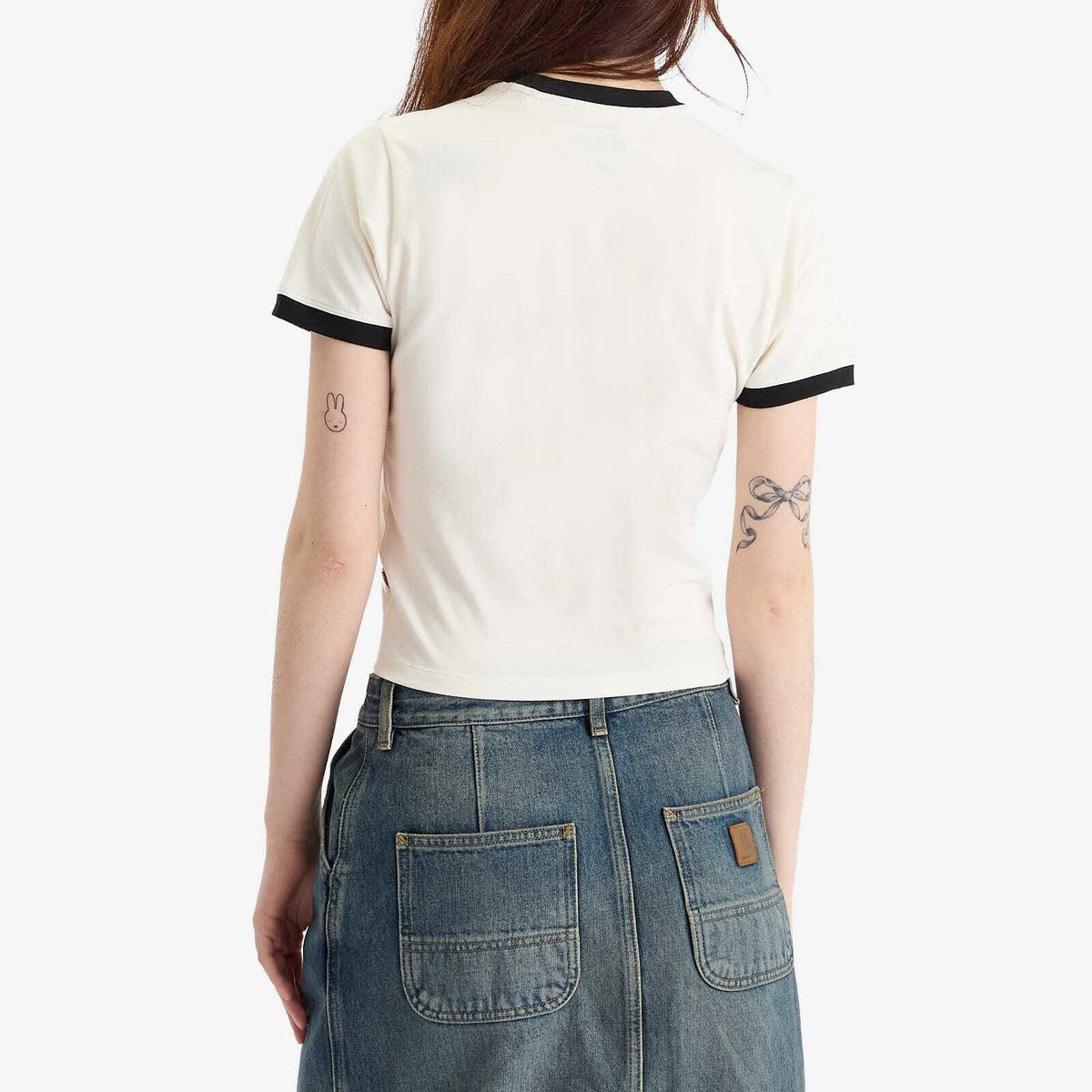 Dickies Women's Lewistown Ringer T-Shirt in Egret