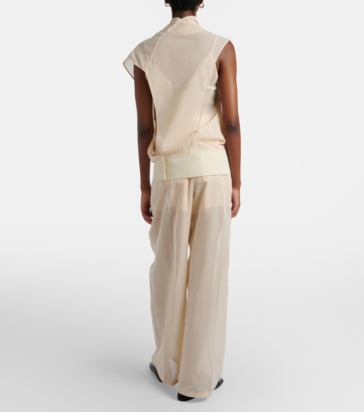Sportmax Ferito cotton voile wide-leg pants