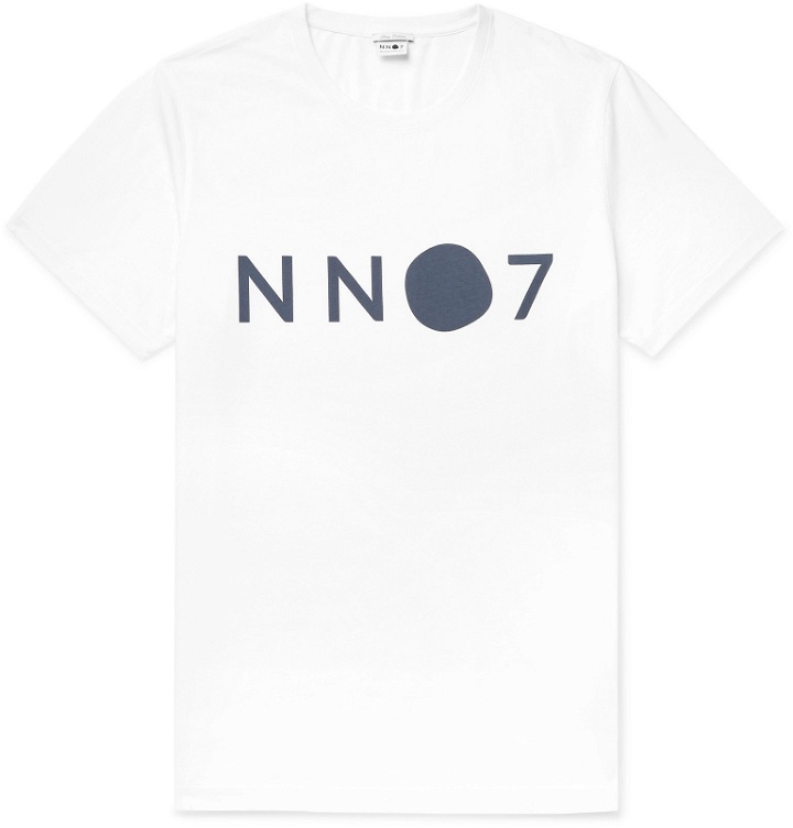 Photo: NN07 - Ethan Logo-Print Pima Cotton-Jersey T-Shirt - White