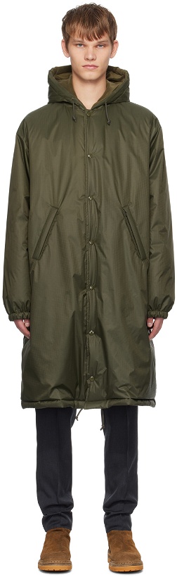 Photo: UNDERCOVER Green Press-Stud Down Jacket