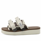 Suicoke Moto Po Slide in Ivory/Brown