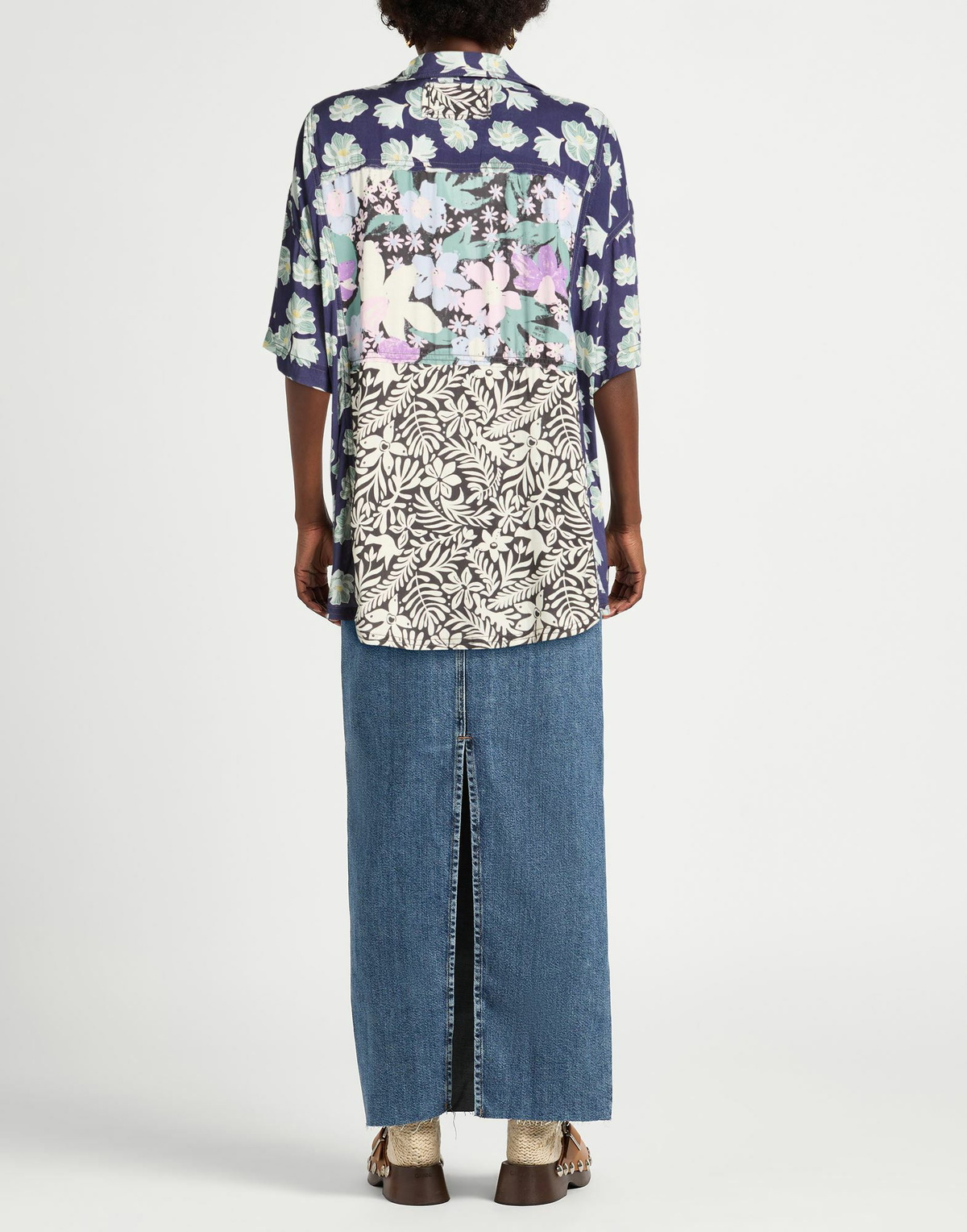 Free People Womens Shirt Midnight in Blue