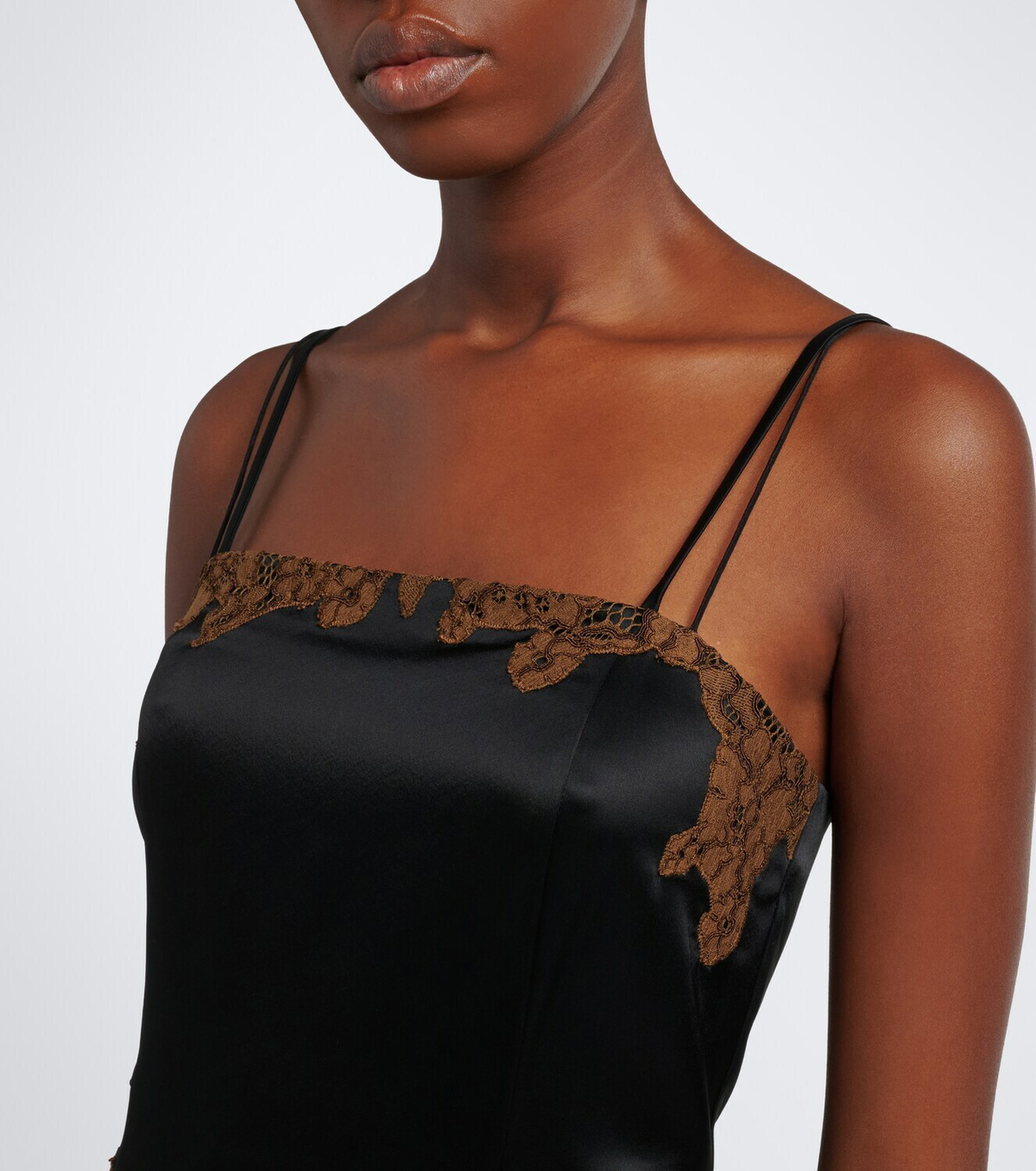 Dorothee Schumacher Lace-trimmed satin slip dress