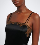 Dorothee Schumacher Lace-trimmed satin slip dress